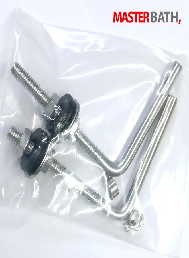 MASTER BATH مفصلات غطاء مقعد المرحاض من النوع L من ماستر باث، برغي مفصل مقعد المرحاض من الفولاذ المقاوم للصدأ من النوع L لإصلاح مقعد المرحاض الأوروبي، مجموعة براغي تثبيت - Image 3